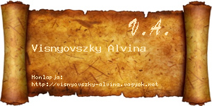 Visnyovszky Alvina névjegykártya